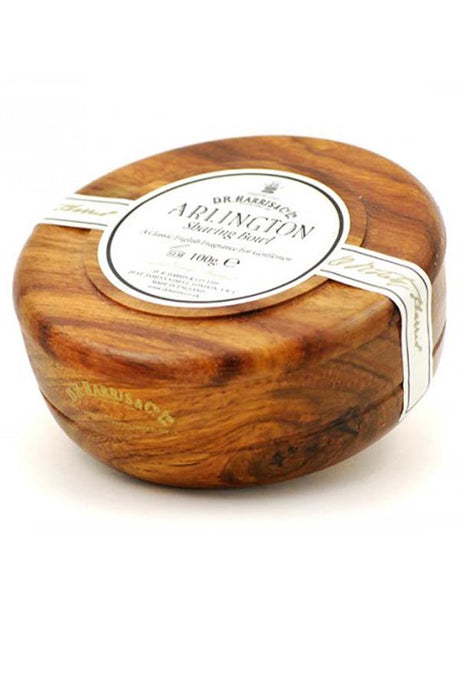 DR Harris scheerzeep Arlington in houten kom 100gr - Manandshaving - DR Harris