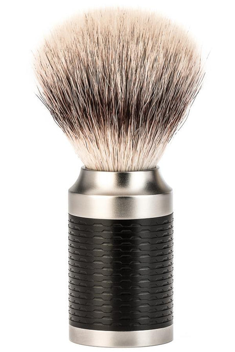 Muhle scheerkwast synthetisch haar ROCCA RVS matzwart - Manandshaving - Muhle