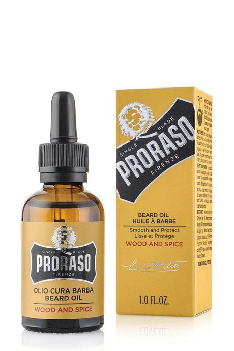 Proraso Single Blade baardolie Wood & Spice 30ml - Manandshaving - Proraso