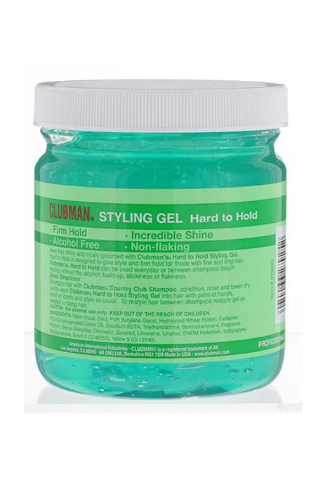 Clubman Pinaud Hard to Hold Styling Gel 453gr - Manandshaving - Clubman Pinaud