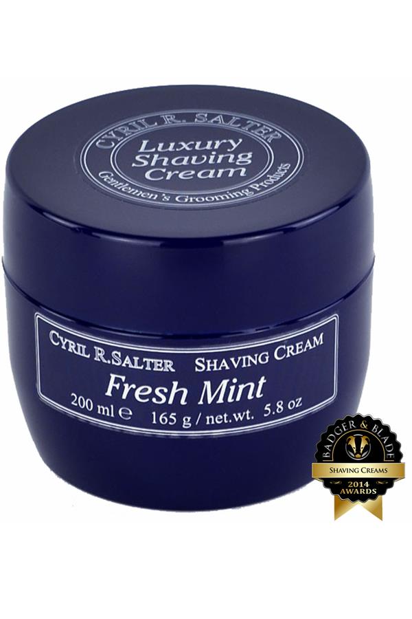 Cyril R Salter scheercrème Fresh Mint 165gr - Manandshaving - Cyril R Salter