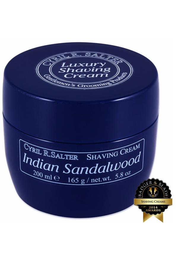 Cyril R Salter scheercrème Indian Sandalwood 165gr - Manandshaving - Cyril R Salter