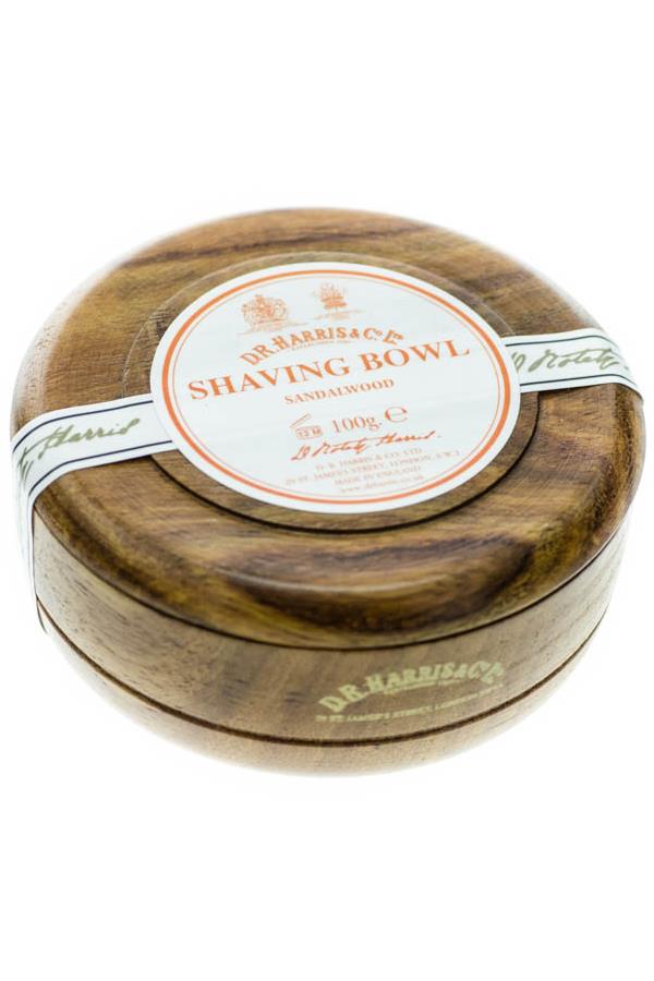 DR Harris scheerzeep Sandelhout in houten kom 100gr - Manandshaving - DR Harris