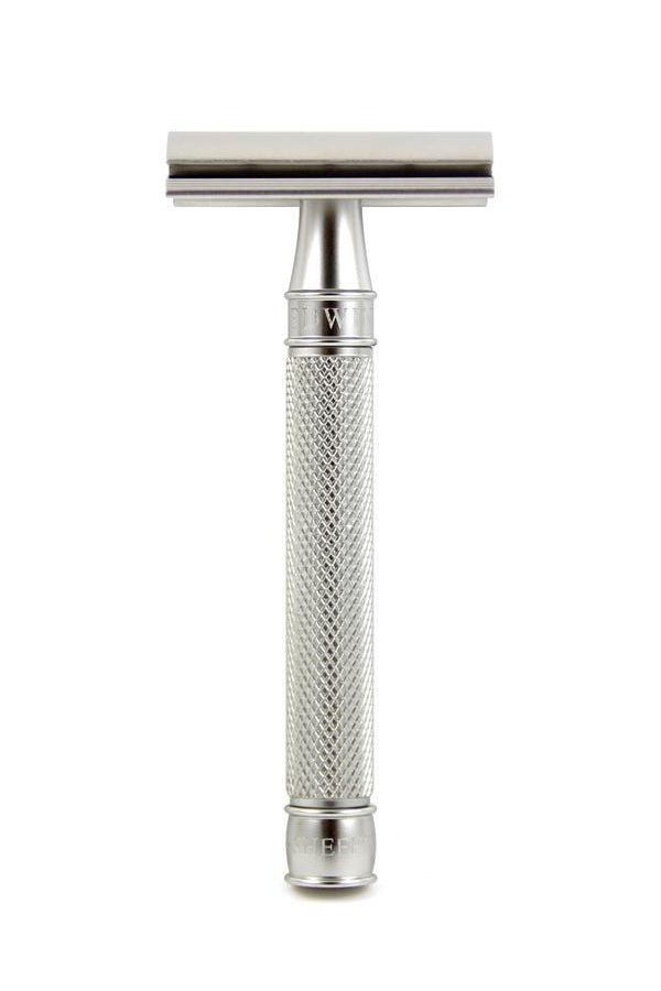 Edwin Jagger 3ONE6 double edge safety razor Knurled RVS - Manandshaving - Edwin Jagger 3ONE6