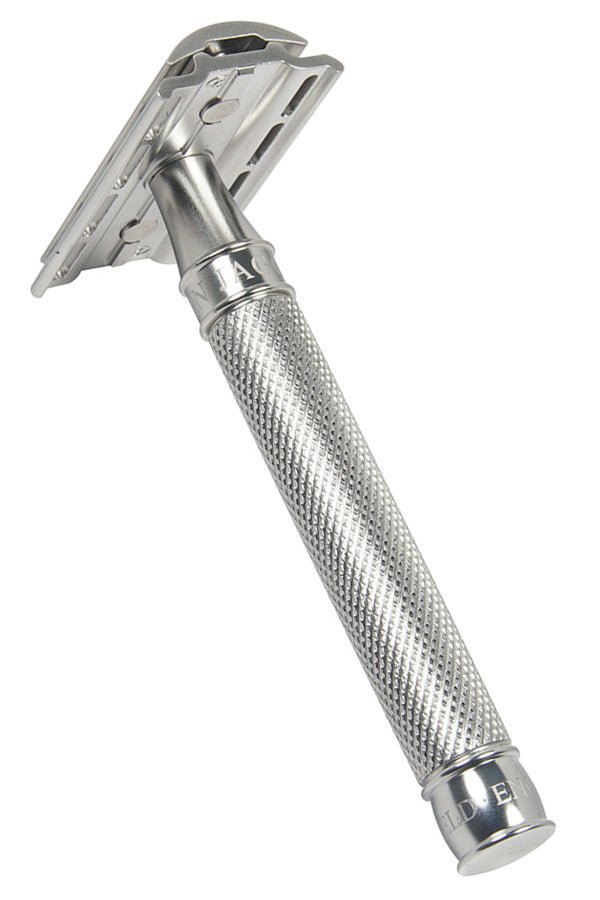 Edwin Jagger 3ONE6 double edge safety razor Knurled RVS - Manandshaving - Edwin Jagger 3ONE6