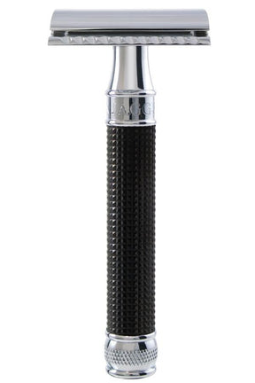 Edwin Jagger double edge safety razor 3D diamond zwart chroom - Manandshaving - Edwin Jagger