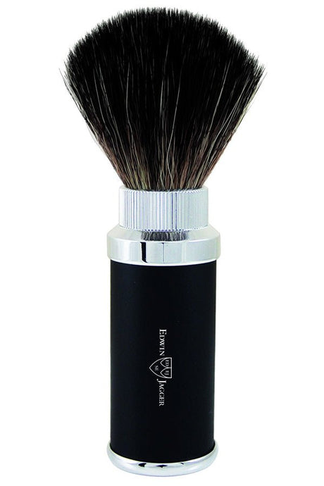 Edwin Jagger reisscheerkwast synthetisch haar zwart chroom - Manandshaving - Edwin Jagger