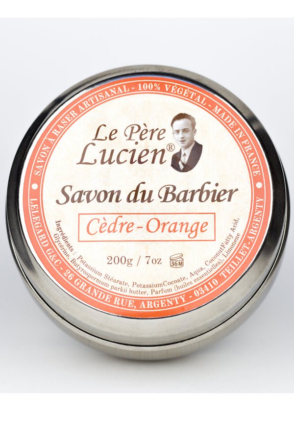 Le Pere Lucien scheercrème Cederhout en Sinaasappel 200gr - Manandshaving - Le Pere Lucien