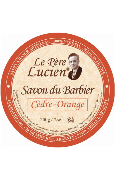 Le Pere Lucien scheercrème Cederhout en Sinaasappel 200gr - Manandshaving - Le Pere Lucien