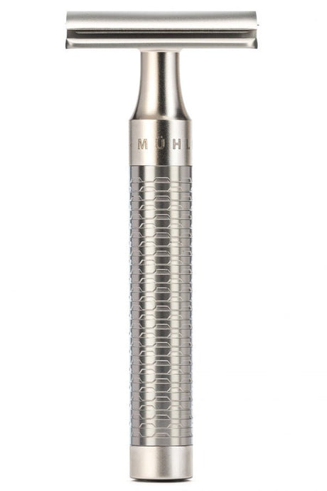 Muhle double edge safety razor ROCCA RVS silver matt R94 - Manandshaving - Muhle