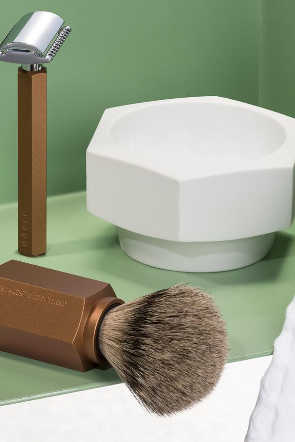 Muhle Hexagon scheerkom porselein wit - Manandshaving - Muhle Hexagon