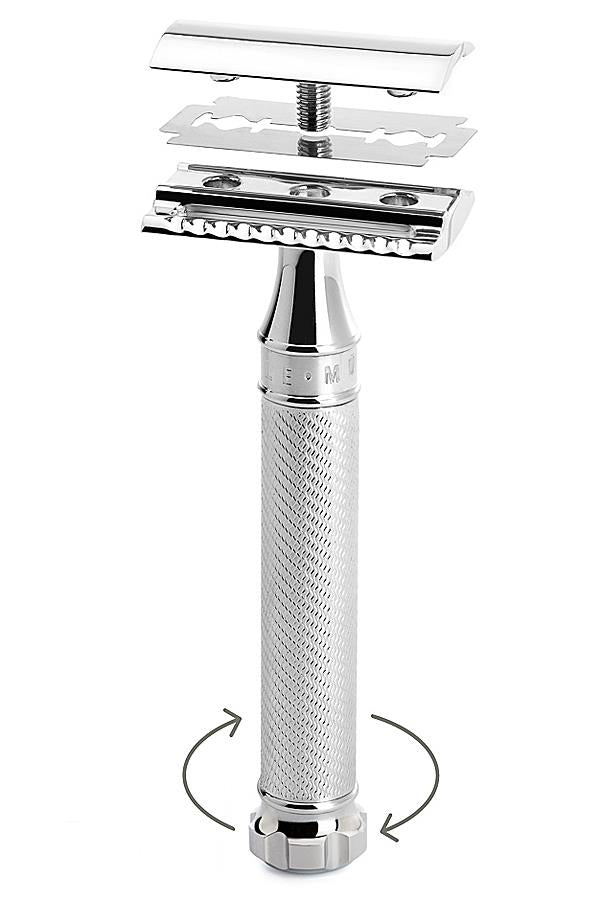 R49 Razor Muhle double edge safety razor Twist chroom R41 met tandkam ...