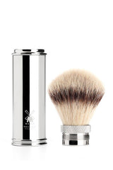 Muhle reisscheerkwast synthetisch haar Silvertip Fibre chroom - Manandshaving - Muhle