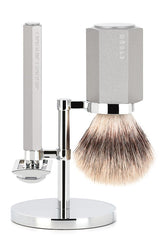 Muhle scheerset Hexagon S31MHXGPURE - Synthetisch - Silver - Manandshaving - Muhle Hexagon