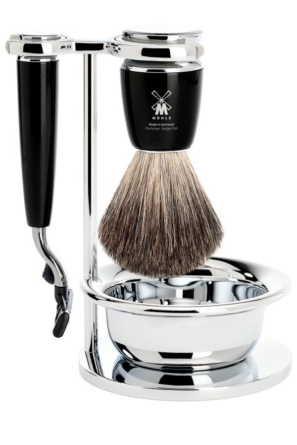 Muhle scheerset RYTMO S81M226SM3 - Dashaar - Mach3 - Zwart - Manandshaving - Muhle