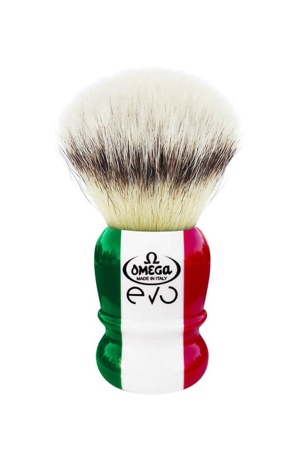 Omega scheerkwast synthetisch haar Evo 2.0 Tricolore - Manandshaving - Omega