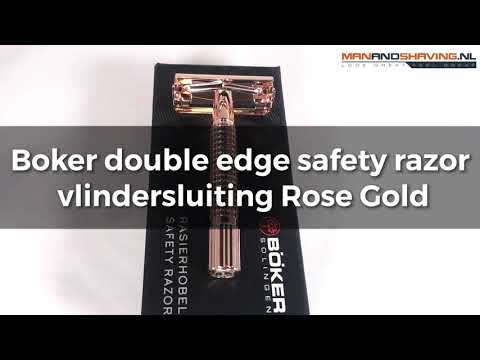 Boker double edge safety razor butterfly closure Rose Gold