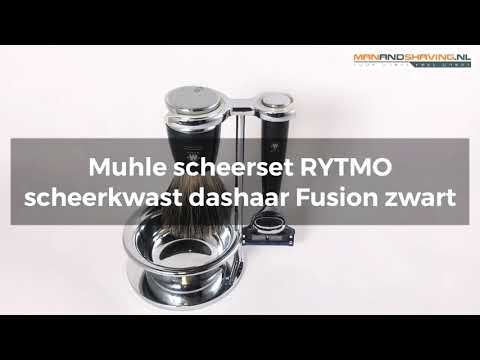 Ensemble de rasage Muhle RYTMO S81M226SF - Poils de blaireau - Fusion - Noir