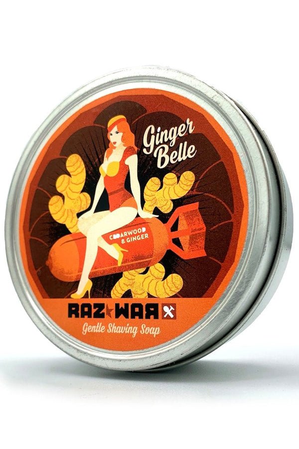 Raz*War ambachtelijke scheerzeep Ginger Belle 100gr - Manandshaving - Raz*War