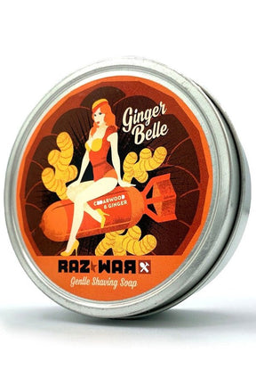 Raz*War ambachtelijke scheerzeep Ginger Belle 100gr - Manandshaving - Raz*War