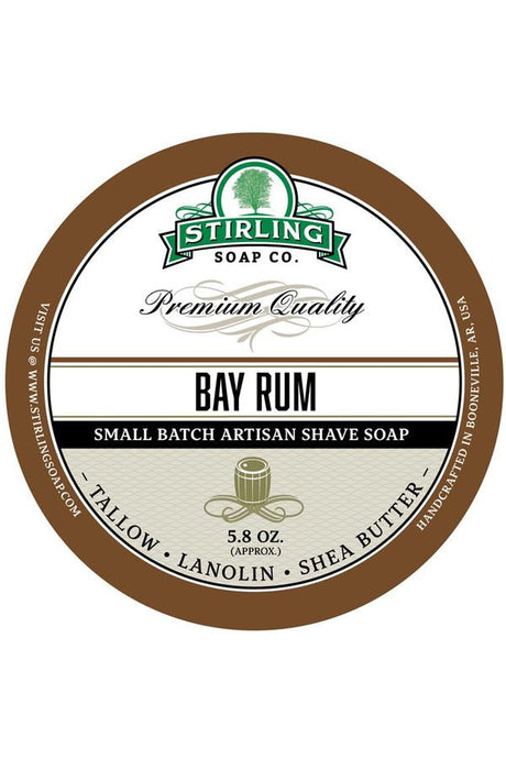 Stirling Soap Co. scheercrème Bay Rum 165ml - Manandshaving - Stirling Soap Co.