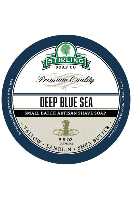 Stirling Soap Co. scheercrème Deep Blue Sea 165ml - Manandshaving - Stirling Soap Co.