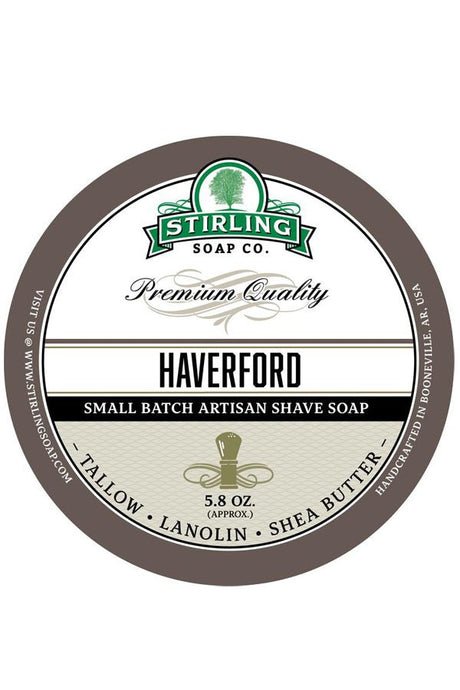 Stirling Soap Co. scheercrème Haverford 165ml - Manandshaving - Stirling Soap Co.