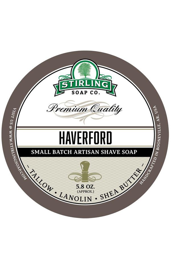 Stirling Soap Co. scheercrème Haverford 165ml - Manandshaving - Stirling Soap Co.