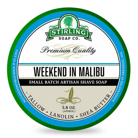 Stirling Soap Co. scheercrème Weekend in Malibu 165ml - Manandshaving - Stirling Soap Co.