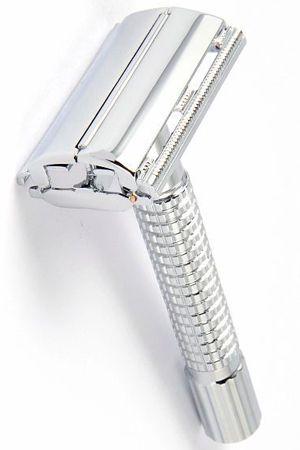 TIMOR double edge safety razor chroom 80mm handvat - Manandshaving - TIMOR