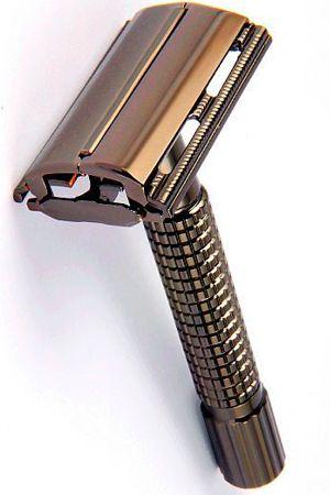 TIMOR double edge safety razor zwartchroom 80mm handvat - Manandshaving - TIMOR